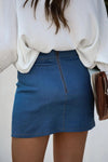 Fashion Street Solid Slit Mid Waist Skinny Denim Skirts Denim/Denim Skirts oh!My Lady 