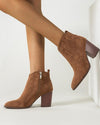 Faux Suede Ankle Boots - Brown oh!My Lady 