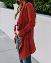 Faux Suede Pocketed Drape Jacket oh!My Lady 