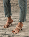 Feeling Chic Square Toe High Heel Sandals - Apricot Sandals oh!My Lady 