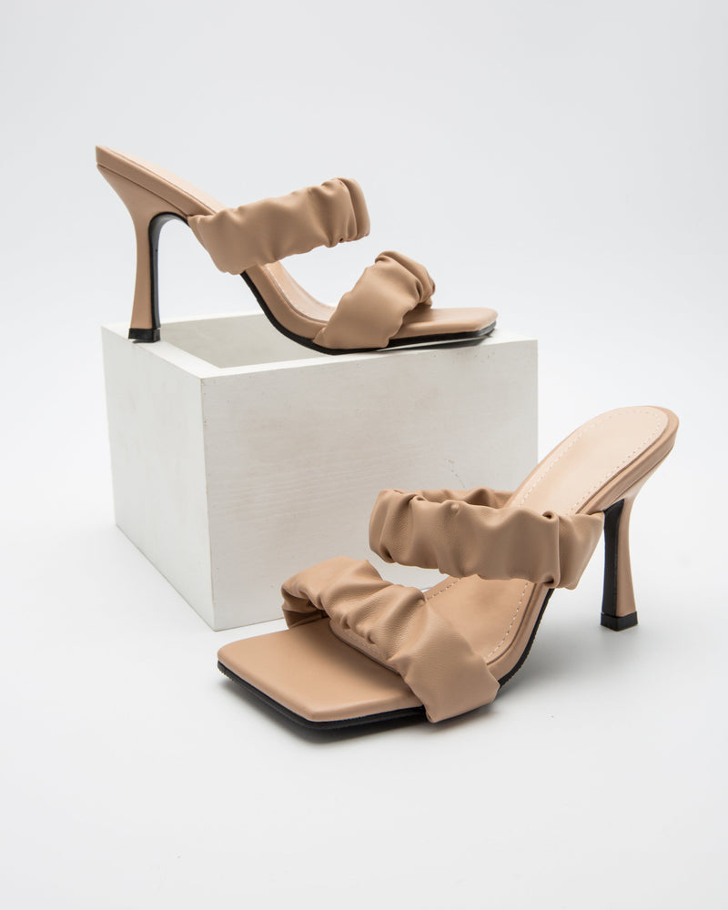 Feeling Chic Square Toe High Heel Sandals - Apricot Sandals oh!My Lady 