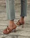 Feeling Chic Square Toe High Heel Sandals - Brown Sandals oh!My Lady 