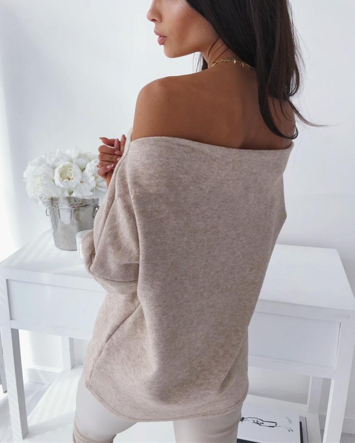 Find Your Inspiration Off the Shoulder Sweater - Beige oh!My Lady 