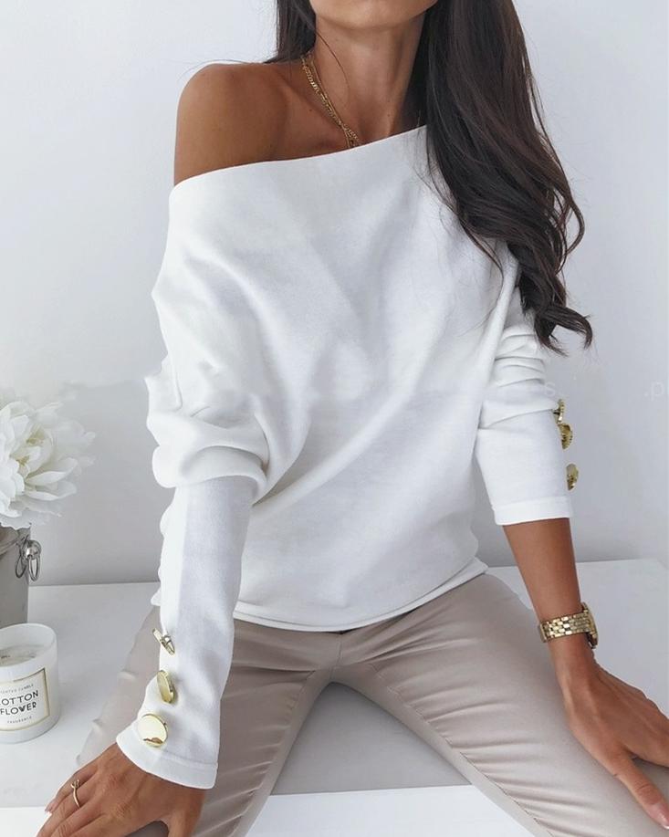 Find Your Inspiration Off the Shoulder Sweater - White ss-tops oh!My Lady 