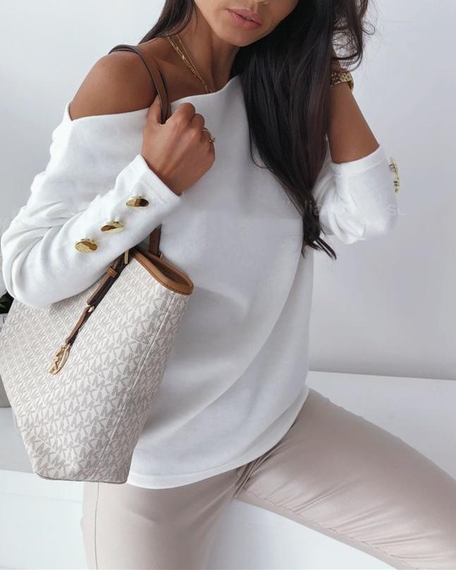 Find Your Inspiration Off the Shoulder Sweater - White ss-tops oh!My Lady 