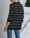 Finding Comfort Striped Oversized Sweater - Black Sweaters oh!My Lady 
