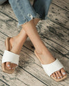 Flat Flip Flops Sandals - White ShellyBeauty 