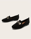 Flat Loafers With Metal Decor - Black Sandals oh!My Lady 