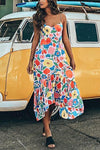 Floral Printed Summer Backless Mid Calf Dress Florcoo/Dresses OML S 