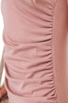 Francesca Short Sleeve Ruched Knit Dress - Pink ss-VCC - t1 OML 