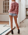 Fringed Crew Neck Sweater - Pink oh!My Lady 