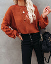 Full Of Cheer Cropped Knit Sweater - Rust oh!My Lady 