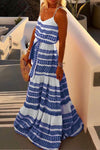 Geometric Printed Loose Ankle Length Dress ohmylady/Dresses OML S BLUE 
