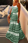 Geometric Printed Loose Ankle Length Dress ohmylady/Dresses OML S Green 