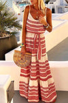 Geometric Printed Loose Ankle Length Dress ohmylady/Dresses OML S RED 