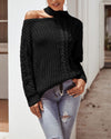 Halter Round Neck Strapless Sweater - Black oh!My Lady 