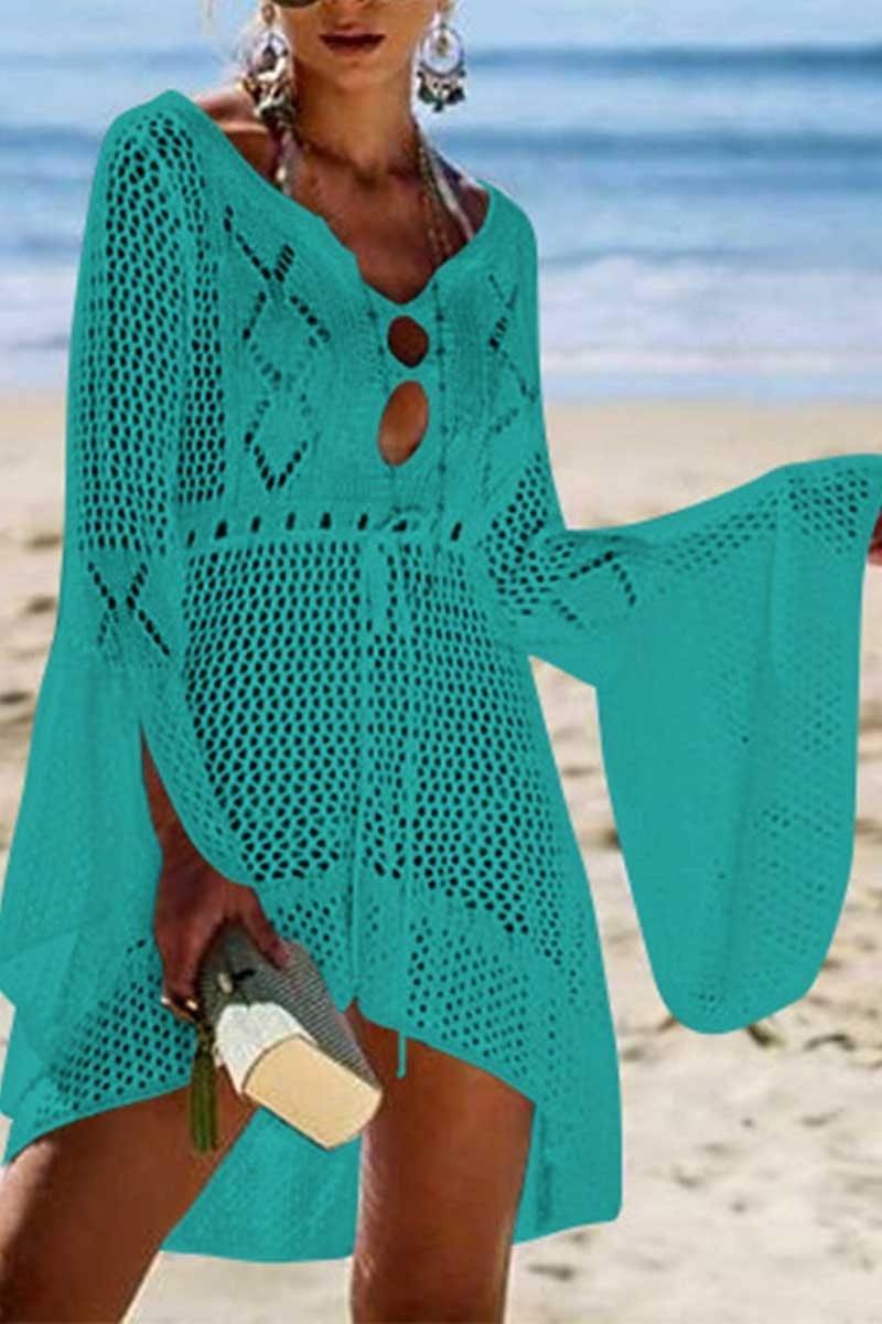 Hollow Knitted Beach Cover-up(4 colors) ohmylady/Swimwear - x OML 