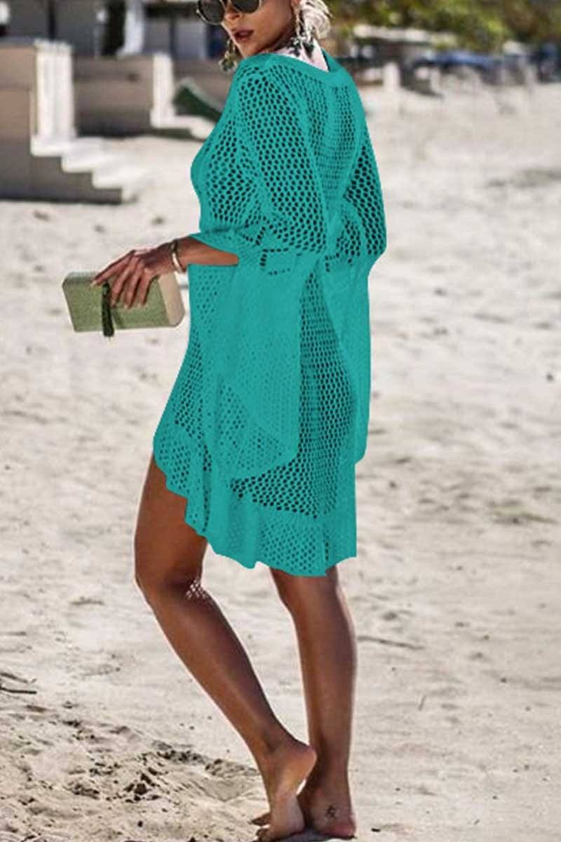 Hollow Knitted Beach Cover-up(4 colors) ohmylady/Swimwear - x OML Free Size Green 
