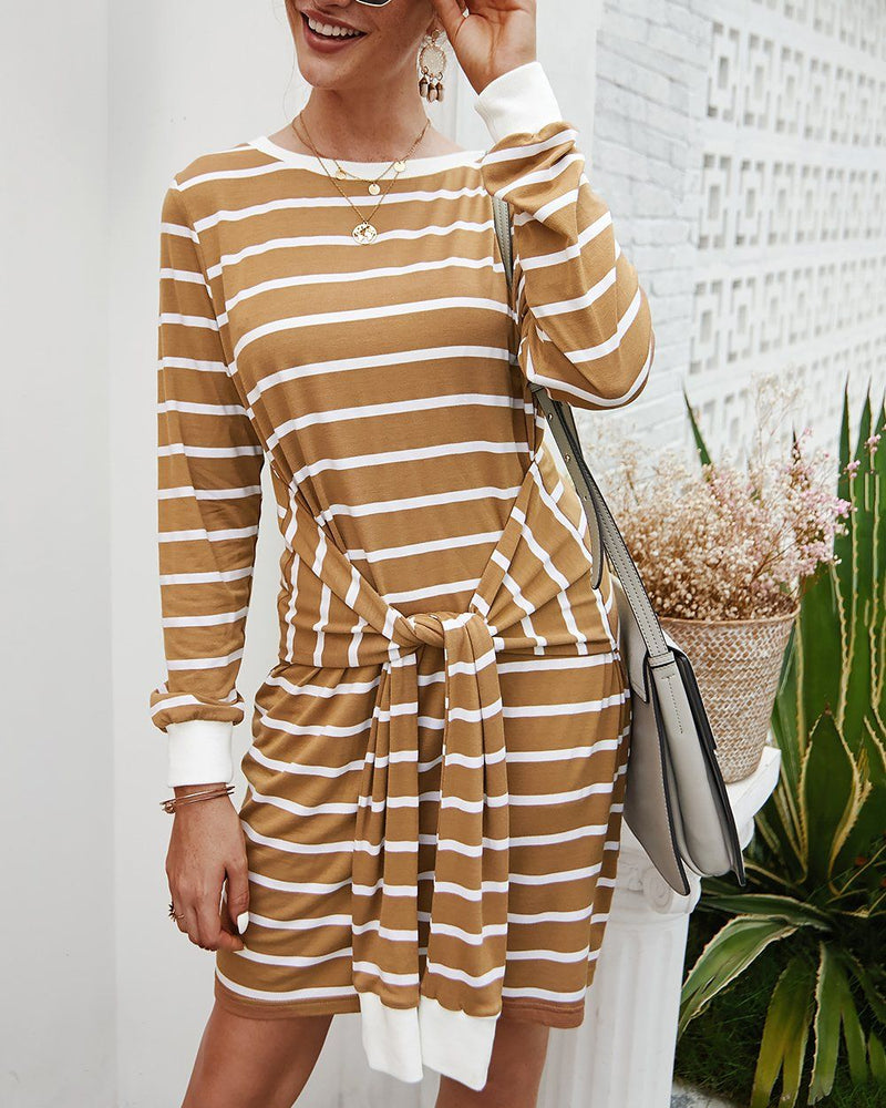 In The Moon Knit Striped Dress - Yellow oh!My Lady 