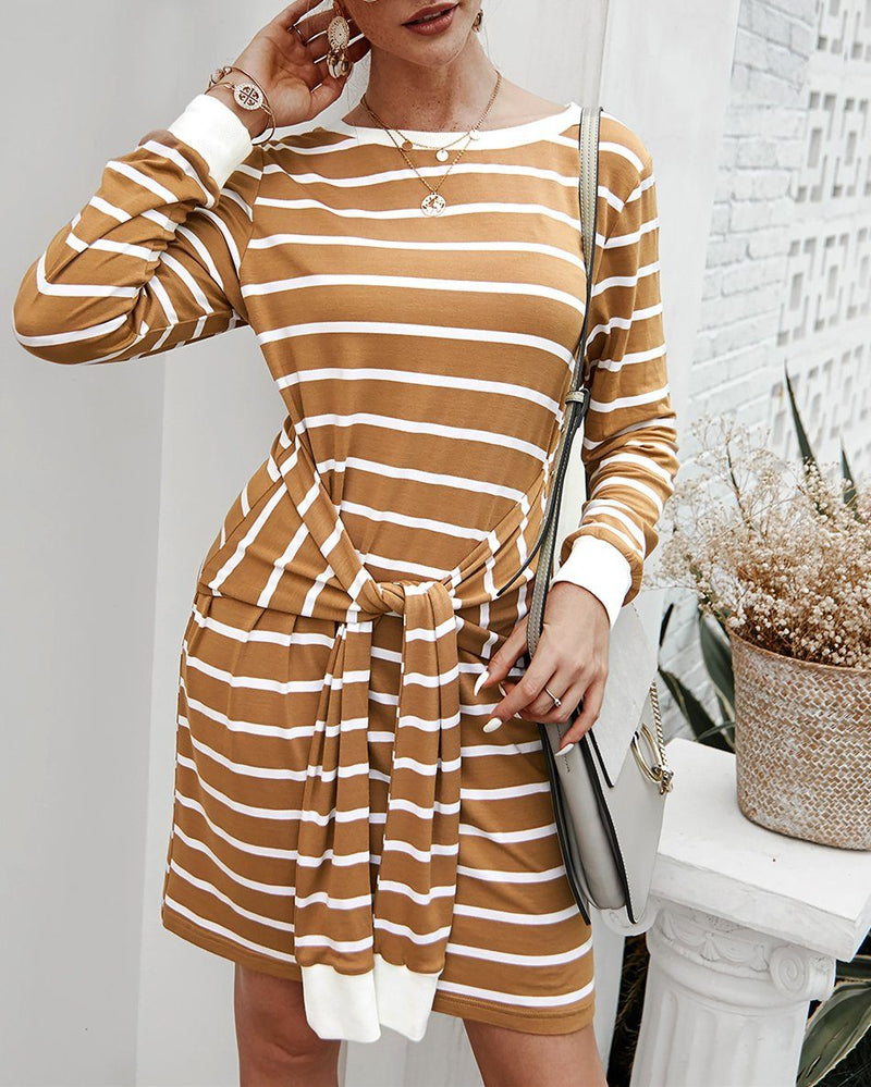 In The Moon Knit Striped Dress - Yellow oh!My Lady 