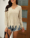 It's So Sweet Cozy Knit Pullover Sweater - Apricot ShellyBeauty 
