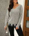It's So Sweet Cozy Knit Pullover Sweater - Grey ShellyBeauty 