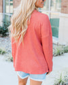 Listen To Your Soul Animal Print Blouse - Coral Sweaters oh!My Lady 