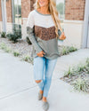 Listen To Your Soul Animal Print Blouse - Olive Sweaters oh!My Lady 