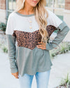 Listen To Your Soul Animal Print Blouse - Olive Sweaters oh!My Lady 