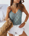Loving Arms Knit Hollow Out Tank Top - Blue ss-tops oh!My Lady 