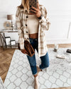 Ode to Cozy Plaid Lightweight Jacket - Beige oh!My Lady 