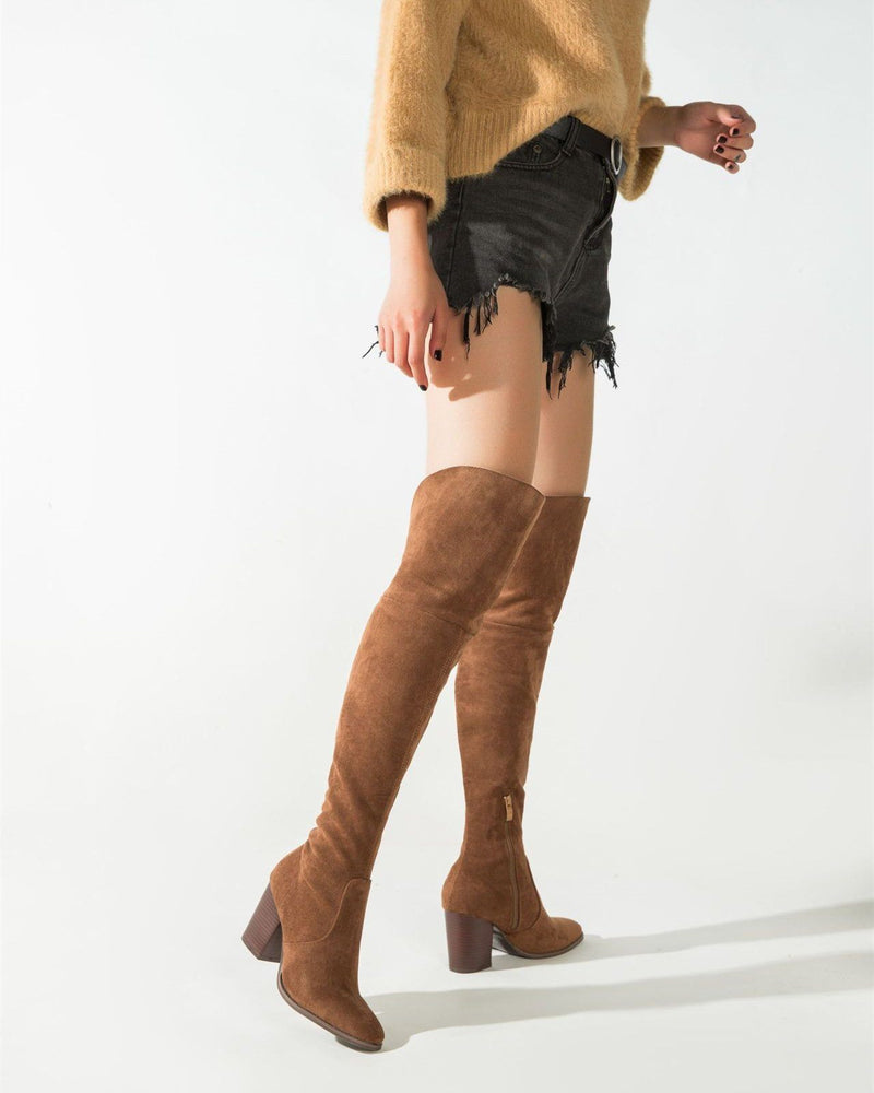 Over the Knee Riding Boots - Brown High Boots oh!My Lady 