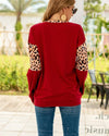 Patchwork Leopard Print Pullover Loose Top oh!My Lady 
