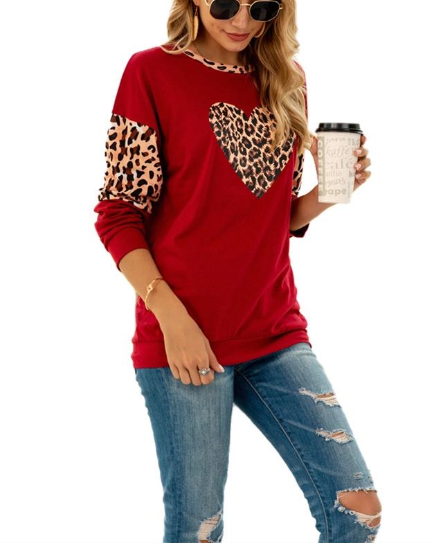 Patchwork Leopard Print Pullover Loose Top oh!My Lady 