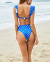 Polka Sot High Waist Bikini - Blue Swimwear oh!My Lady 