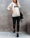 Preorder - Cotton Blend Mama Sweatshirt - Beige VCC oh!My Lady 