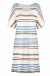Printed O-neck Striped Midi Dress ohmylady/Dresses OML 