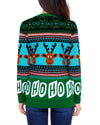 Pullover Round Neck Christmas Sweater - Green oh!My Lady 