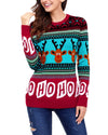 Pullover Round Neck Christmas Sweater - Red oh!My Lady 