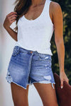 Ripped & Repaired Denim Skorts Florcoo/Shorts OML 