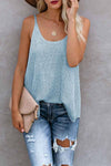 Round Neck Knitted Vest Top ohmylady/Tops - x OML S Blue 