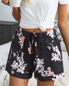 Secret Garden Tropical Print Tie-Front Shorts ShellyBeauty 