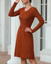 See You Dream V-Neck Midi Dress - Brown oh!My Lady 