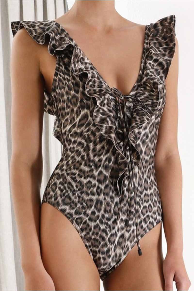 Sexy Hollow One-piece Bikini Swimsuit(2 colors) ohmylady/Swimwear OML S Leopard 