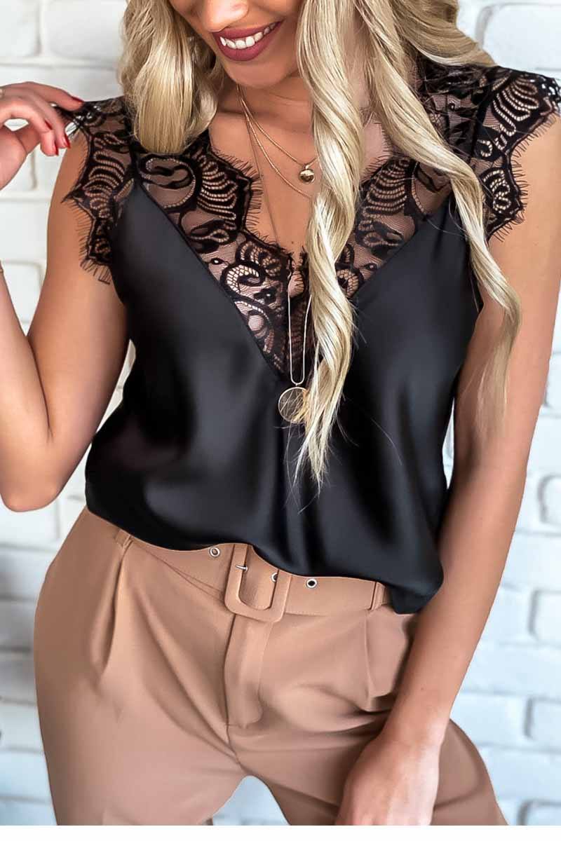 Sexy Lace Stitching Suspender Top ohmylady/Tops OML S Black 