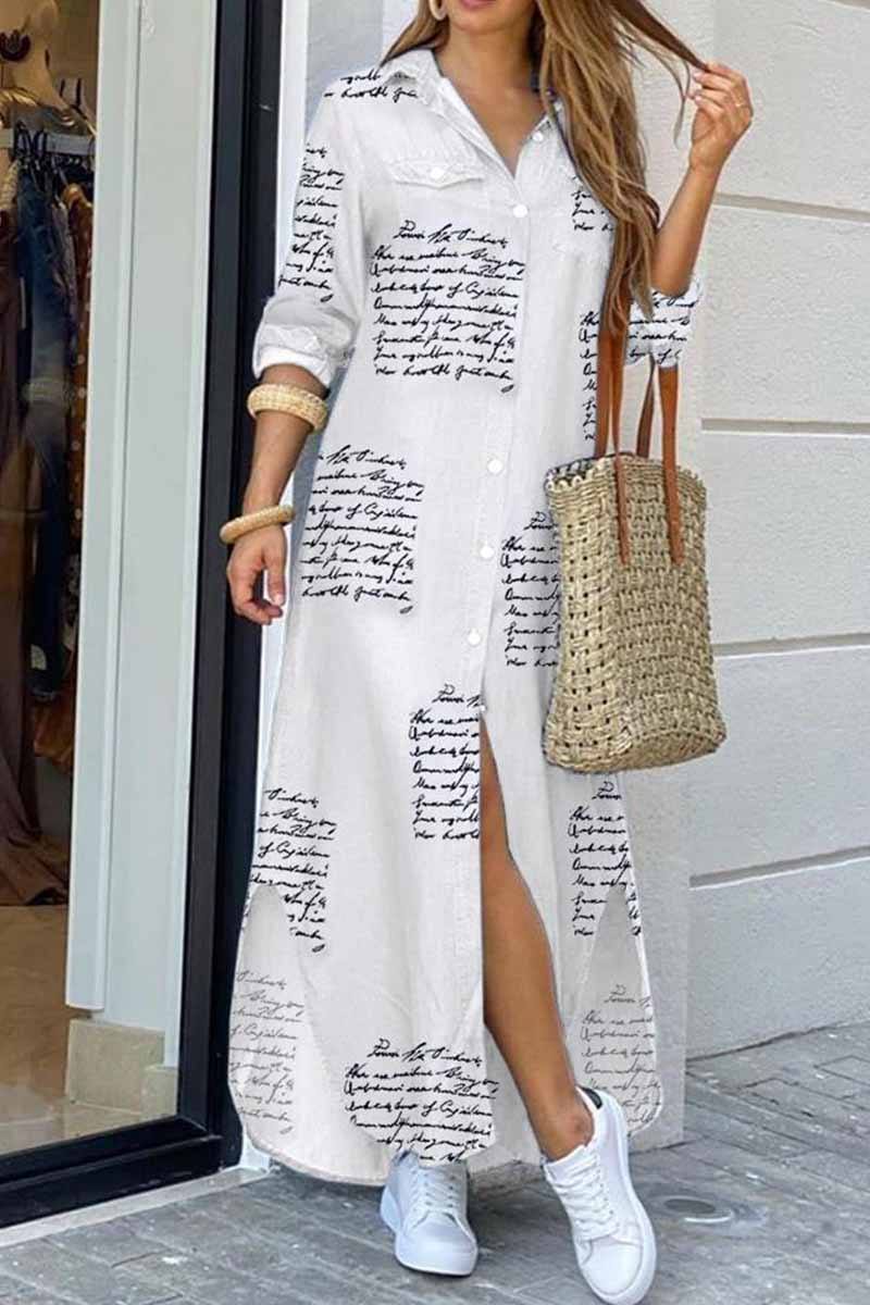 Sexy Letter Blouse Maxi Dress ohmylady/Dresses OML S White 