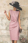 Sexy Polka Dot Pack Hip Sleeveless Midi Dress ohmylady/Dresses OML S Pink 