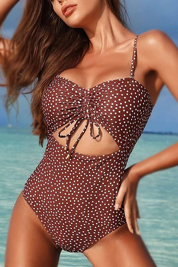Sexy Printed One Piece Swimwear ohmylady/Swimwear - x OML S(2-4) Brown 