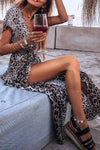 Short Sleeve Leopard Print V-neck Dress ohmylady/Dresses OML S Leopard 