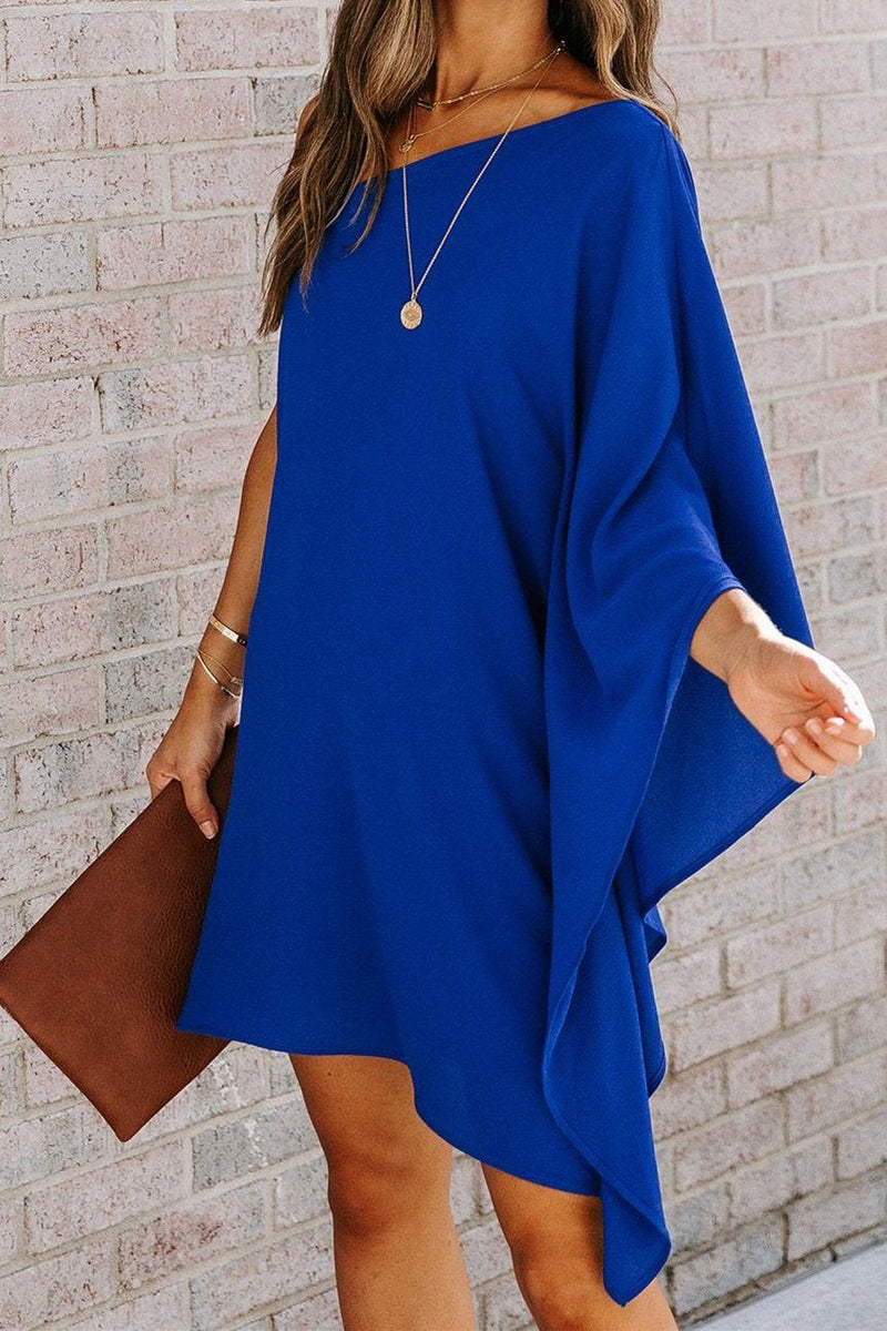 Side To Side One Shoulder Statement Dress - Blue ss-VCC - x oh!My Lady 